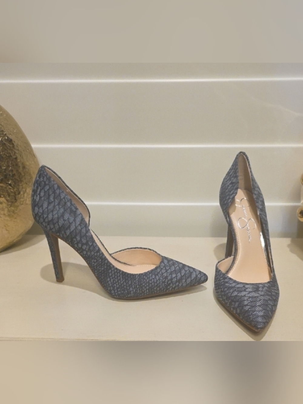 Jessica Simpson Blue D'Orsay Pointed Stiletto Heels